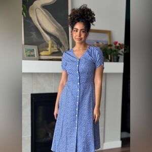 Sonnet Dress in Periwinkle | Button-Up Dress- Large